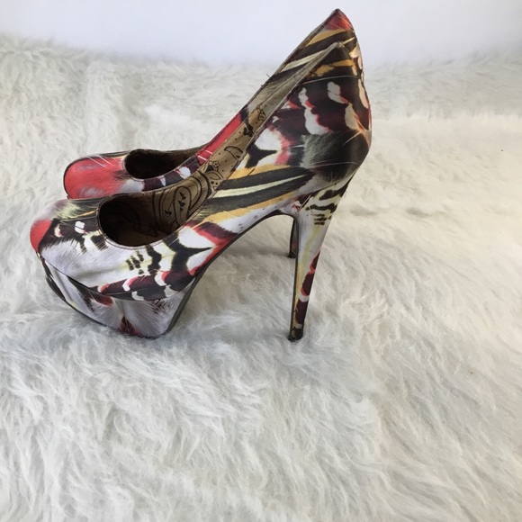 Sexy Dancer Stiletto Feather Floral Platform - Picture 7 of 7